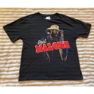Posty Co Post Malone Mens XL Black Graphic T-Shirt Western‎ Cowboy Music Tee NEW